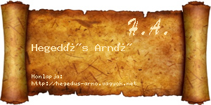 Hegedűs Arnó névjegykártya