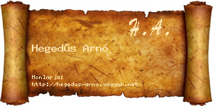 Hegedűs Arnó névjegykártya